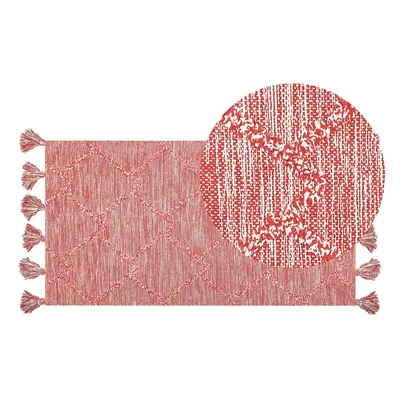 Cotton Area Rug x cm Red NIGDE