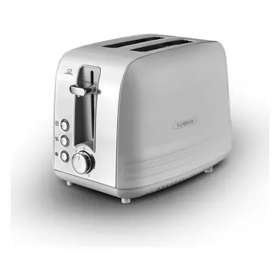 Tower, T20080GRY, Ash 2-Slice Toaster with Browning Levels, Defrost/Reheat/Cancel, 925W, Grey & 