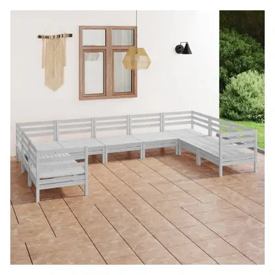 vidaXL Garden Lounge Set Outdoor Lounge Set Piece White Solid Wood Pine