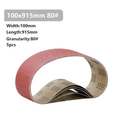 (80#5 Pcs xÂ Sanding Belt) 5Pcs 915x100mm to Grit Sanding Belt for Flush Belt Machines Polishing