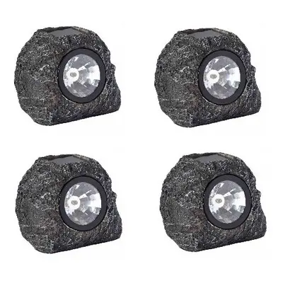 Pk of Solar Powered Super Bright Lumen Spotlight Garden Path Granite Rock