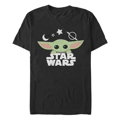 Star Wars Men's The Mandalorian Star Child T-Shirt Black X-Large