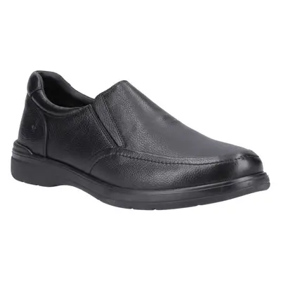 (Black, (Adults')) Hush Puppies Matthew Leather Men's Black Loafers