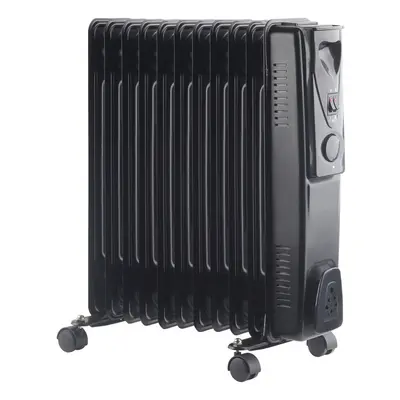 NRG Portable Oil Filled Radiator Electric 2.5KW Adjustable Thermostat Fin Radiator Heater with P