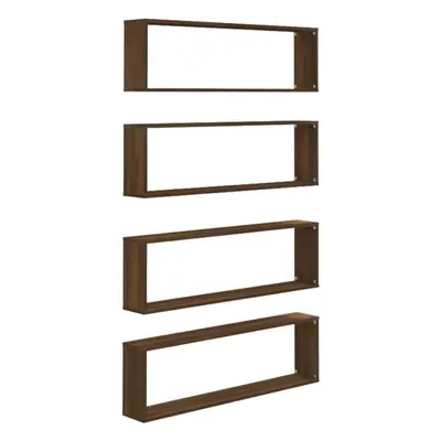 (brown oak, pcs) vidaXL 2/4/6x Wall Cube Shelves Engineered Wood CD Wall Cabinet Multi Colours