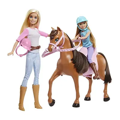 - and Stacie Sisters Horseback playset with horse and saddle of 2, with riding suits, Toy and gi