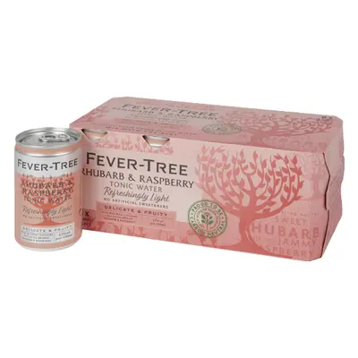 FEVER-TREE R Light Rhubarb & Rasp Tonic Water Cans (8x150ml) (Pack of 3)