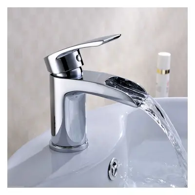 Nes Home Arley Chrome Cloakroom Waterfall Basin Mono Mixer Tap Brass