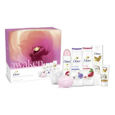 Awaken Complete Collection Gift Set with a luxury shower puff skin care gifts for her piece