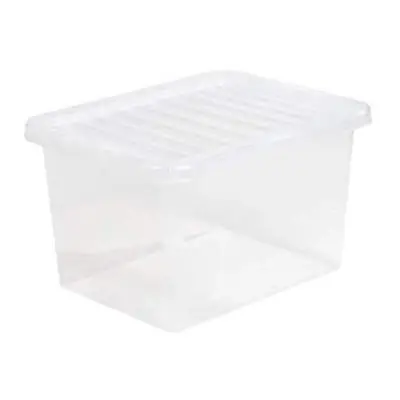 6 X LITRE CLEAR PLASTIC STORAGE BOX AND CLIP LID