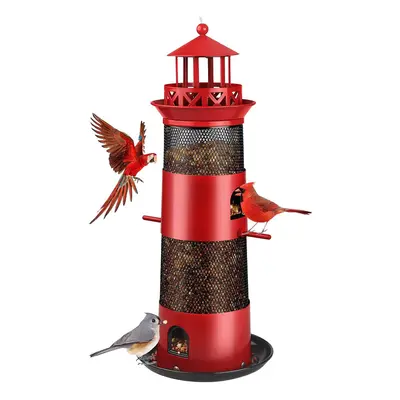 Bird Feeders for Outdoors Hanging, Squirrel Proof Wild for Outside, Metal Bird Seed Feeder for B