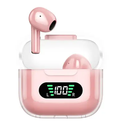 (Pink) Wireless Earbuds Headphones With Charging Case Deep Bass Stereo Earphones IPX5 Waterproof