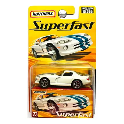 Matchbox Superfast Dodge Viper GTS White with Blue Stripes #23