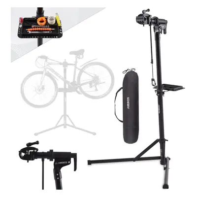 AREBOS Aluminium Bike Repair Stand | Adjustable | Folding | capacity 30kg | 360Â° | Black