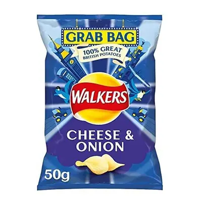 Walkers Cheese & Onion Flavoured Grab Bag Potato Crisps - x 50g