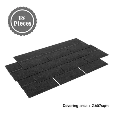 18Pcs Black Tab Mosaic Asphalt Roof Shingles Bitumen Roofing 1m x W 333mm x 2.7mm