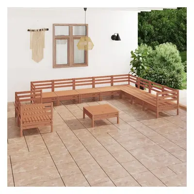 vidaXL Garden Lounge Set Patio Lounge Set Piece Solid Wood Pine Honey Brown