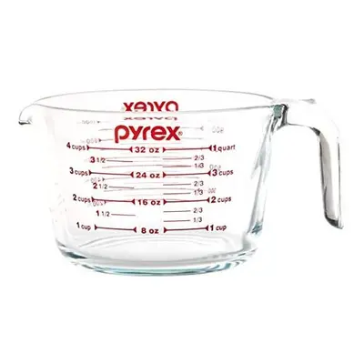 Pyrex SYNCHKG039125 Measuring Cup, Clear with Red Graphics, Glass