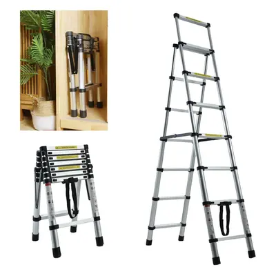 (Household Step Ladder Folding Telescopic Ladder Multi-Purpose 2+2.3m/(6+7 Steps)) A-Frame House