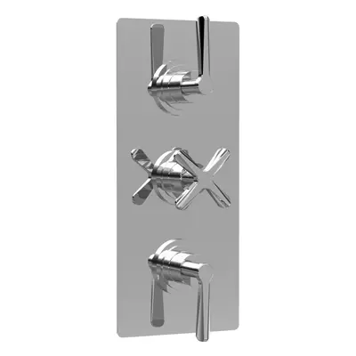 Connect Triple Concealed Crosshead Thermostatic Shower Valve (2 Outlets) - Chrome - Balterley