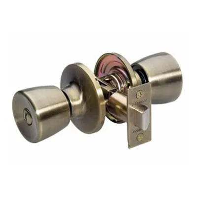 Master Lock TUO0305 Tulip Door Knob with Lock Antique Brass