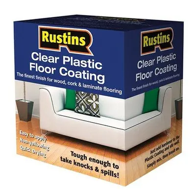 Rustins PCFS1000 Clear Plastic Floor Coating Kit Satin Litre