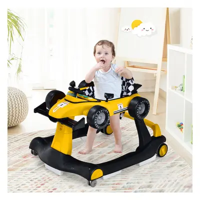 Baby Walker 4-in-1 Foldable Push Walker with Adjustable Height & Speed