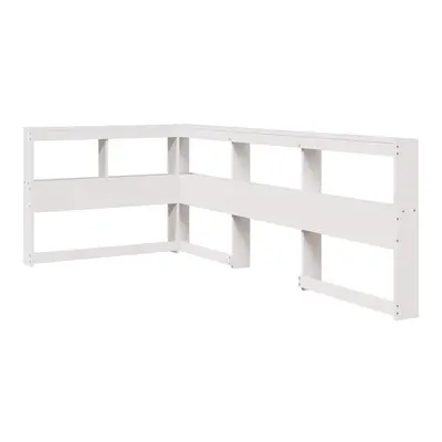 (white, 108.5 x 208.5 x cm) vidaXL Bookcase Headboard Bedroom Back Headboard L-Shaped Solid Wood