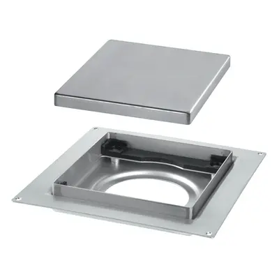 McAlpine TILE-PLAIN-B 150mm Square Stainless Steel Tile Drain for use with 50mm Water Seal trap 