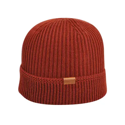 KANGOL Squad Fashioned Cuff Pull On Beanie Warm Winter Hat Knitted - Claret