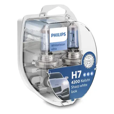 Philips WhiteVision ultra H7 car headlight bulb, 4.200K, set of