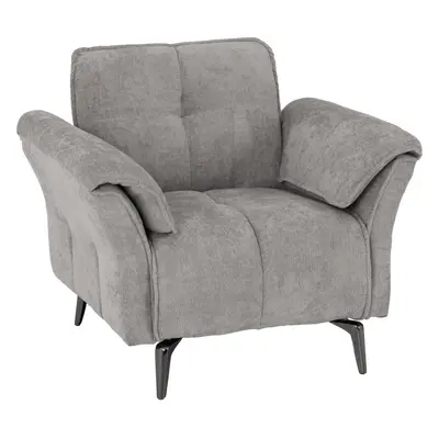 Amalfi Seater Chair in Grey Fabric and Metal Legs