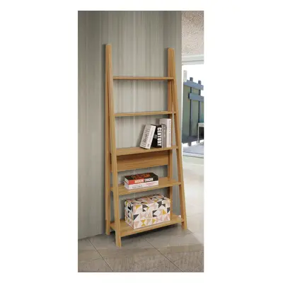 Riva Scandinavian Retro Ladder Bookcase Shelving Shelf Unit Oak Tier