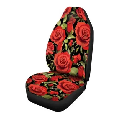 (Single) 1/2 PCS Universal Car Front Seat Cushion Cover Rose Printed Full Protector