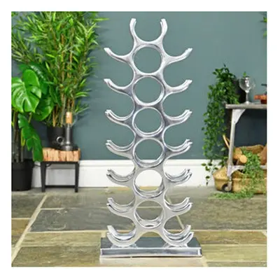 (27 Bottle Silver Wine Rack) Modern Wine Bottle Stand Floor Standing Aluminium Bottle Silver Win