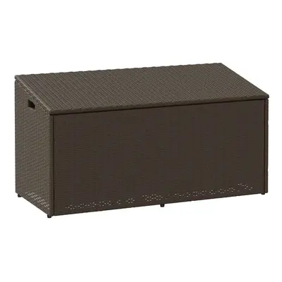 (brown) vidaXL Garden Storage Box Beige 110x50x58 cm Poly Rattan garden storage box