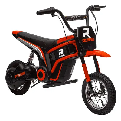 HOMCOM 24V Kids Electric Motorbike with Twist Grip Throttle, Music, Horn - Red