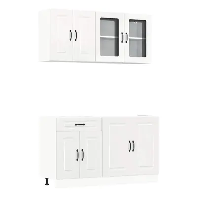 (high gloss white) vidaXL Piece Kitchen Cabinet Set Kalmar Black Engineered Wood