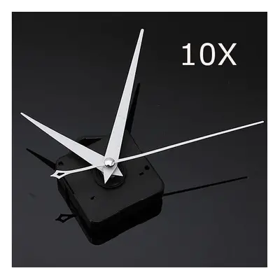 10Pcs DIY White Triangle Hands Quartz Black Wall Clock Movement Mechanism