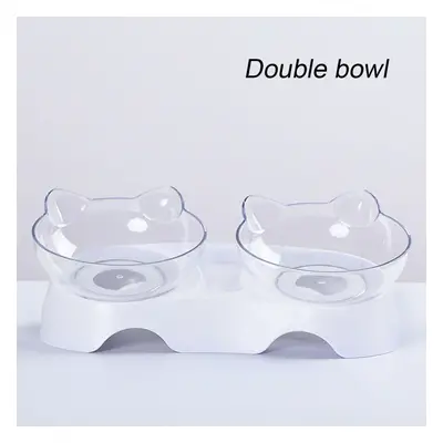 (B) Types Oblique Cat Food Bowls Protecting Cervical Vertebra With Water Store Bottle Multi-func