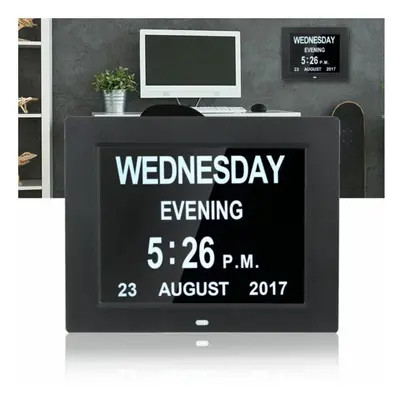 Digital Day Clock LED Calendar Dementia Alarm Time Date Month Memory