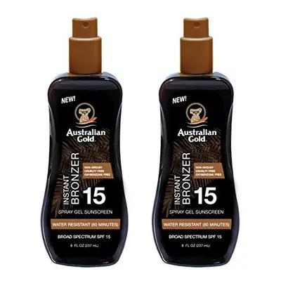 Australian gold SPF Spray gel Bronzer, Fl Oz, (Pack of 2)