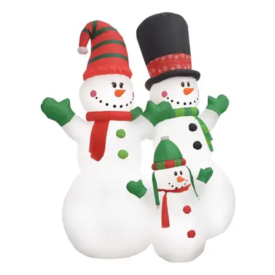 vidaXL Inflatable Snowman Family with LEDs cm Xmas Inflatable Toy Figure