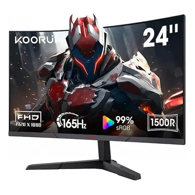 24 Inch Curved Monitor -165Hz 1ms Gaming Monitors FHD VA 1500R PC Monitors with Adaptive Sync, H