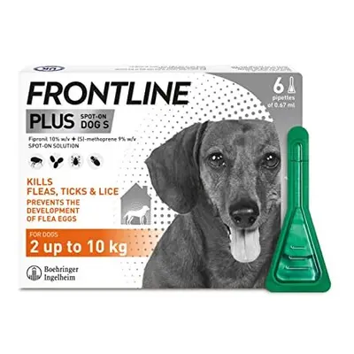 FRONTLINE Plus Flea & Tick Treatment for Small Dogs (2-10 kg) - Pipettes