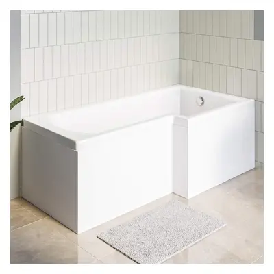 Nes Home x 850mm Acrylic Square Shaped Shower Bath - Right Hand