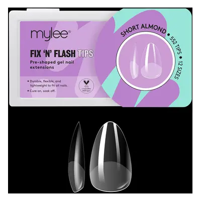 Fix N Flash Soft Gel Tips - Short Almond - PCS, Full Cover Soft Gel Nail Tips, Nail Art Gel Nail