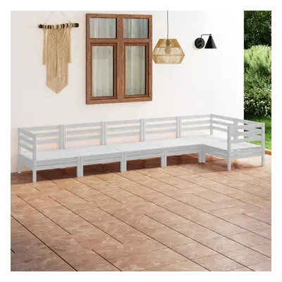 vidaXL Garden Lounge Set Outdoor Sofa Set Couch Piece Solid Pinewood White