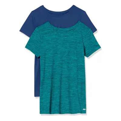 Women's Tech Stretch Short-Sleeve Crewneck T-Shirt (Available in Plus Size), Pack of 2, Teal Blu