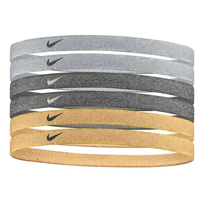 Nike Swoosh Sport Metallic 6-Pack Headbands - Wolf Grey/Black -Unisex